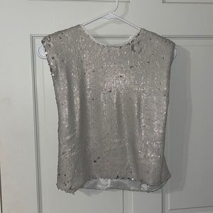 Sequin TCEC padded shoulder top